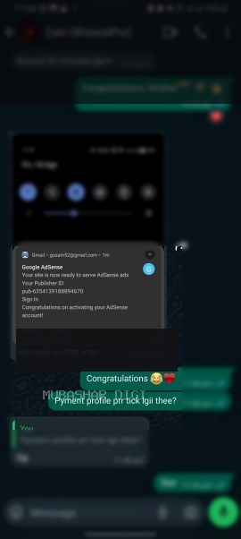 Redacted AdSense activation confirmation